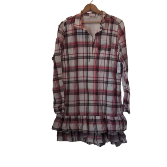 Old Navy Women's Size XXL 16 Plaid Ruffle Hem Shirt Dress New with Tags Flawed - Picture 12 of 12